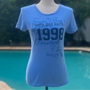 🏈Majestic Woman’s Blue Tampa Bay Ray’s T-Shirt Size M